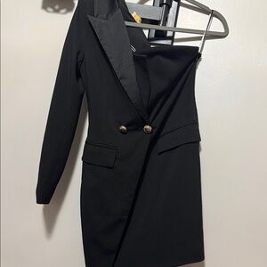 Chic Black Women's Blazer Dress